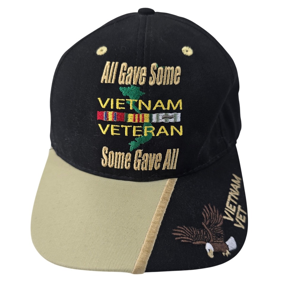 Vietnam Veteran All Gave Some Some Gave All Black Tan Baseball Cap Hat USA JWM